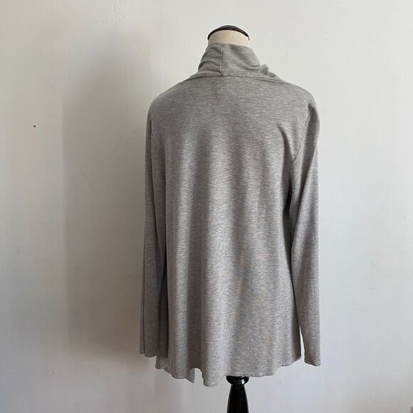 Bobeau Light Heathered Grey One-Button Cardigan: Size XL - Picture 4 of 9